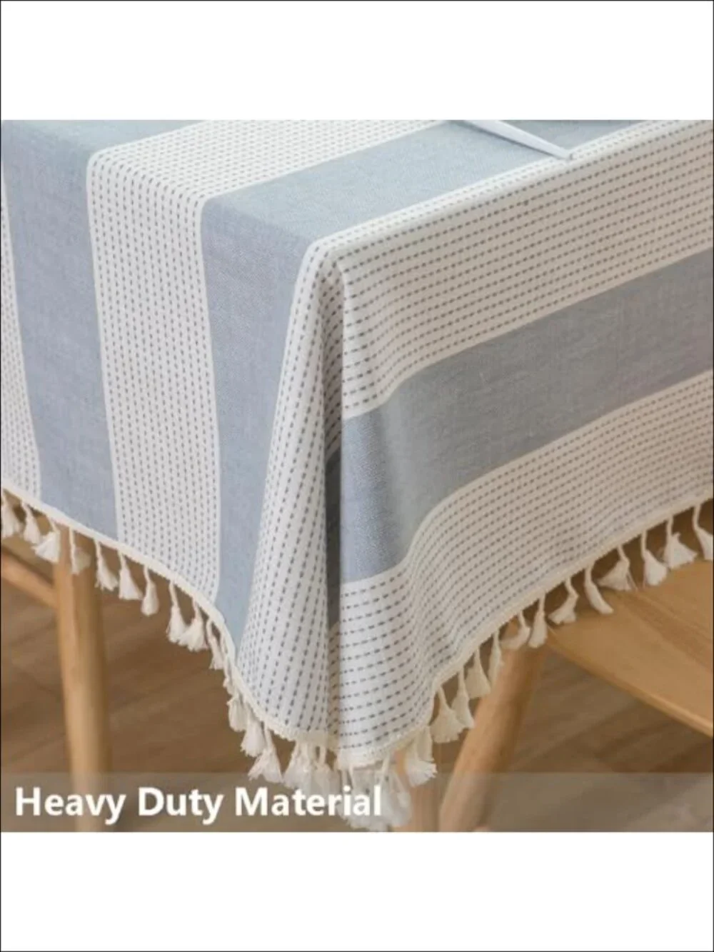 Cotton Tablecloth 55x70 Rectangular Striped Farmhouse Dining